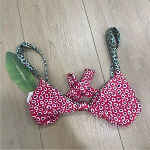 Farm Rio Leopard Patch Bikini Top Size XL 16 New